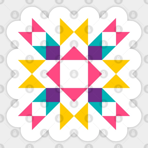 SCANDINAVIAN STARS quilt pattern 07 Sticker by Slanapotam